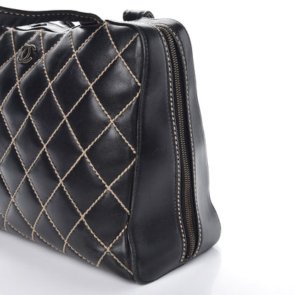 Chanel Calfskin Contrast Stitch Surpique Bowler Black 14 of 14