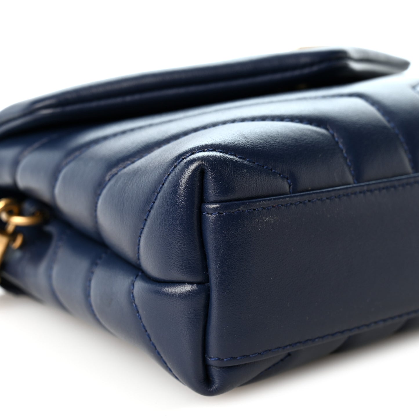Calfskin Y Quilted Monogram Toy Loulou Crossbody Bag Blue Charron