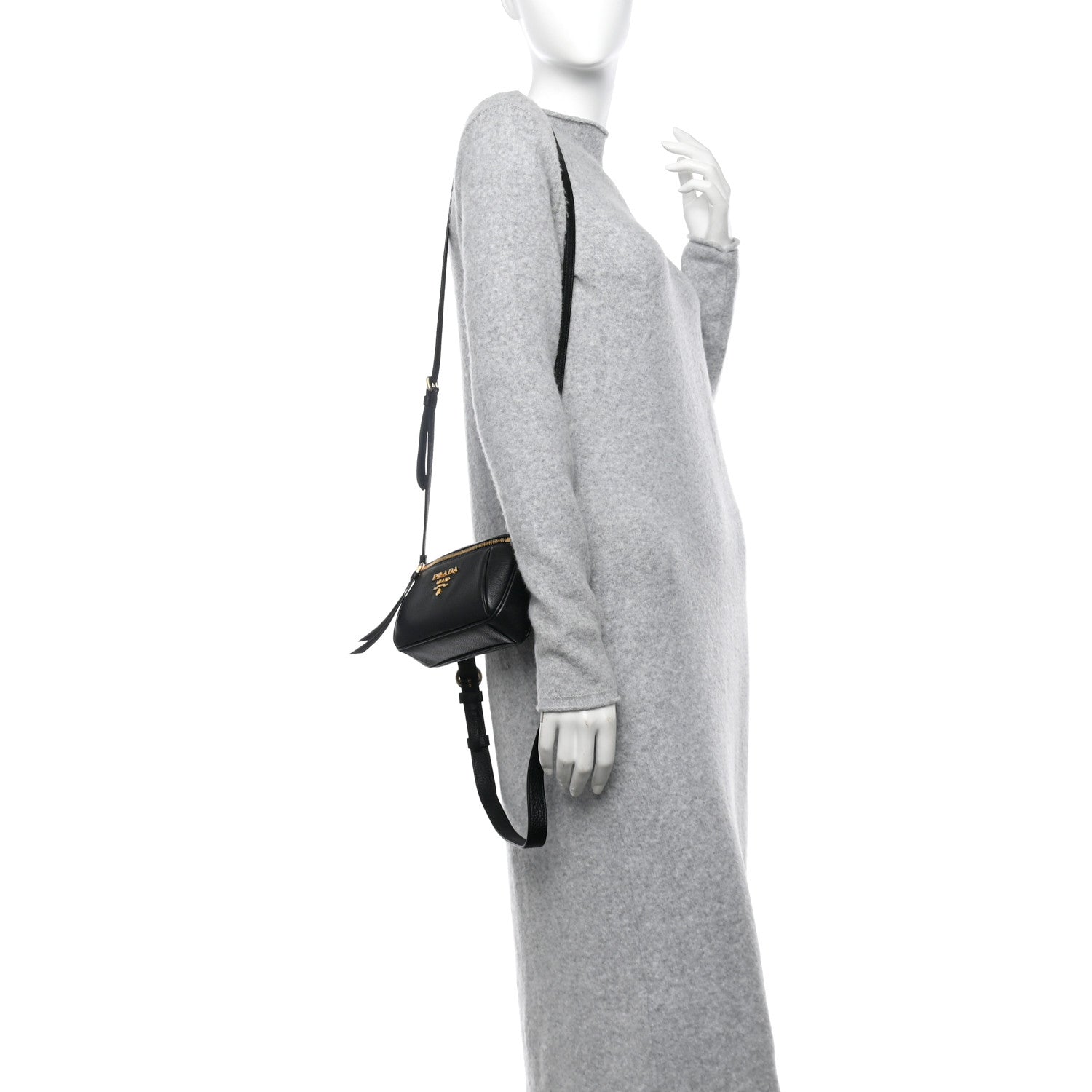 Prada Vitello Daino Belt Bag Black 2 of 10