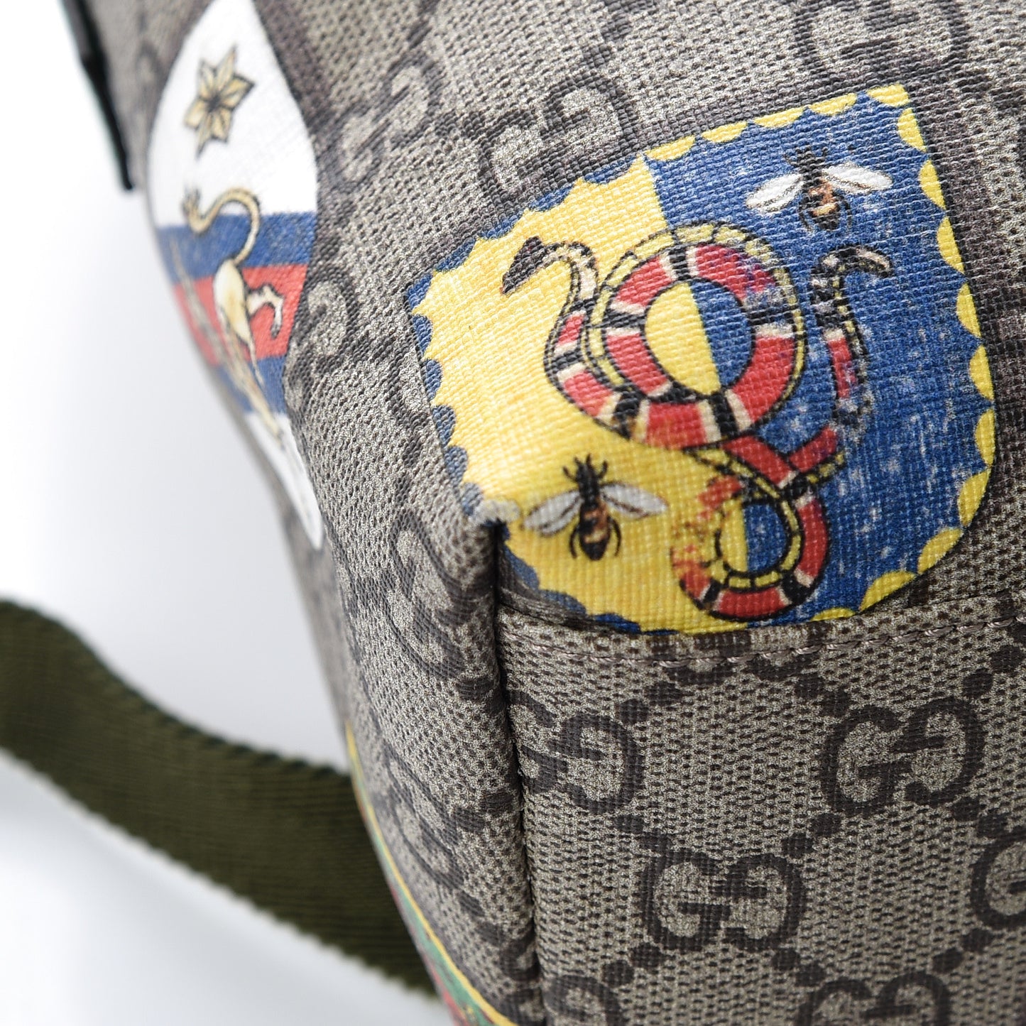 GG Supreme Monogram Children's Crests Backpack Green