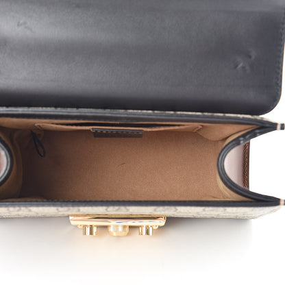 Gucci GG Supreme Monogram Calfskin Small Padlock Shoulder Bag Beige Black Cuir 5 of 12