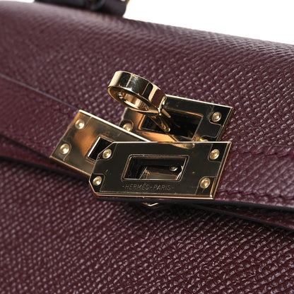 Hermes Epsom Horseshoe Mini Kelly Sellier 20 Bordeaux Vert Bosphore 11 of 11