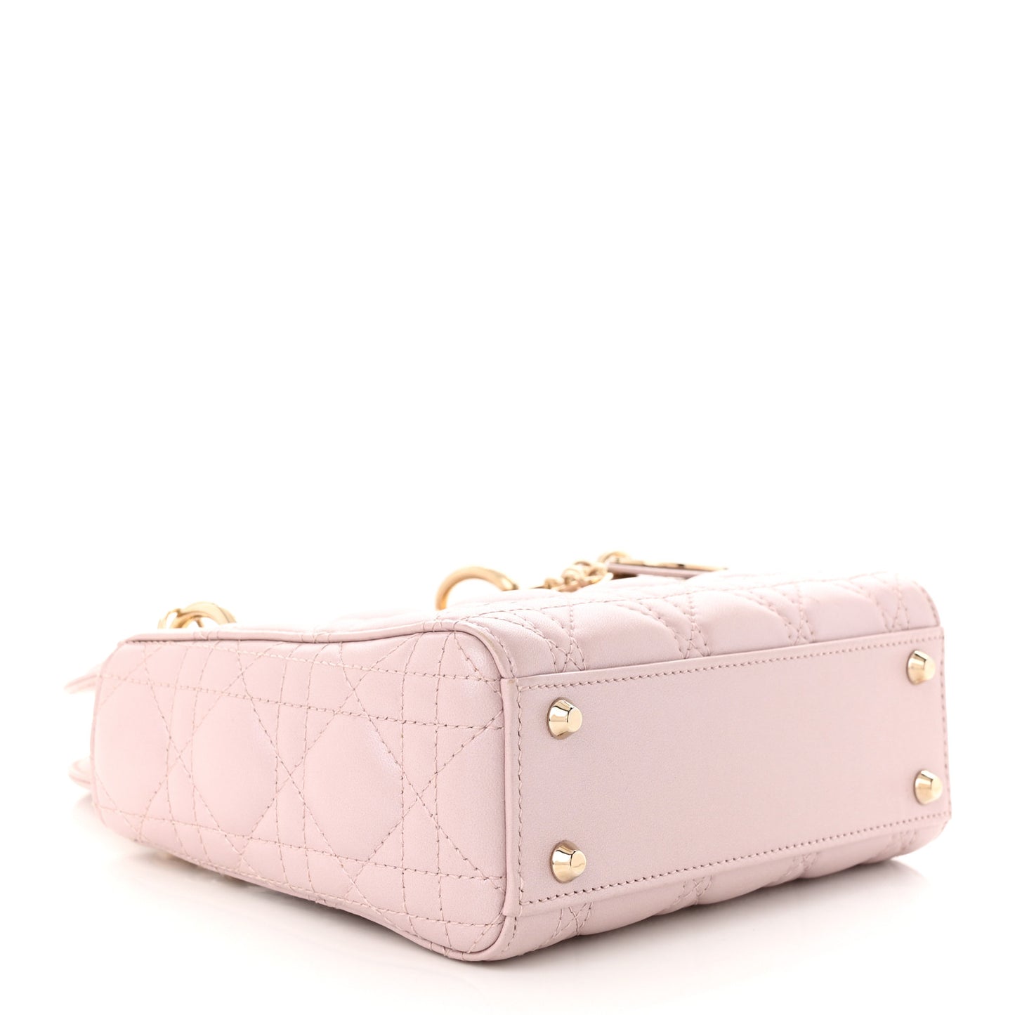 Lambskin Cannage Mini Lady Dior Rose Clair