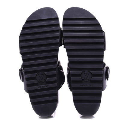 Louis Vuitton Calfskin New Wave Bom Dia Mule Sandals 37 Black 7 of 11