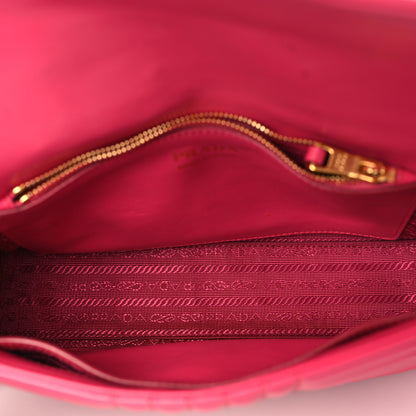 Prada Soft Calfskin Impunture Diagramme Medium Chain Flap Shoulder Bag Magenta 5 of 13