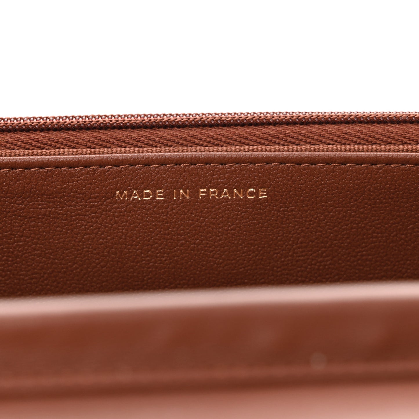 Lambskin Quilted Wallet On Chain WOC Brown