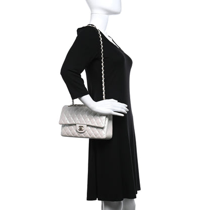 Chanel Iridescent Calfskin Quilted Medium Double Flap White 2 of 11