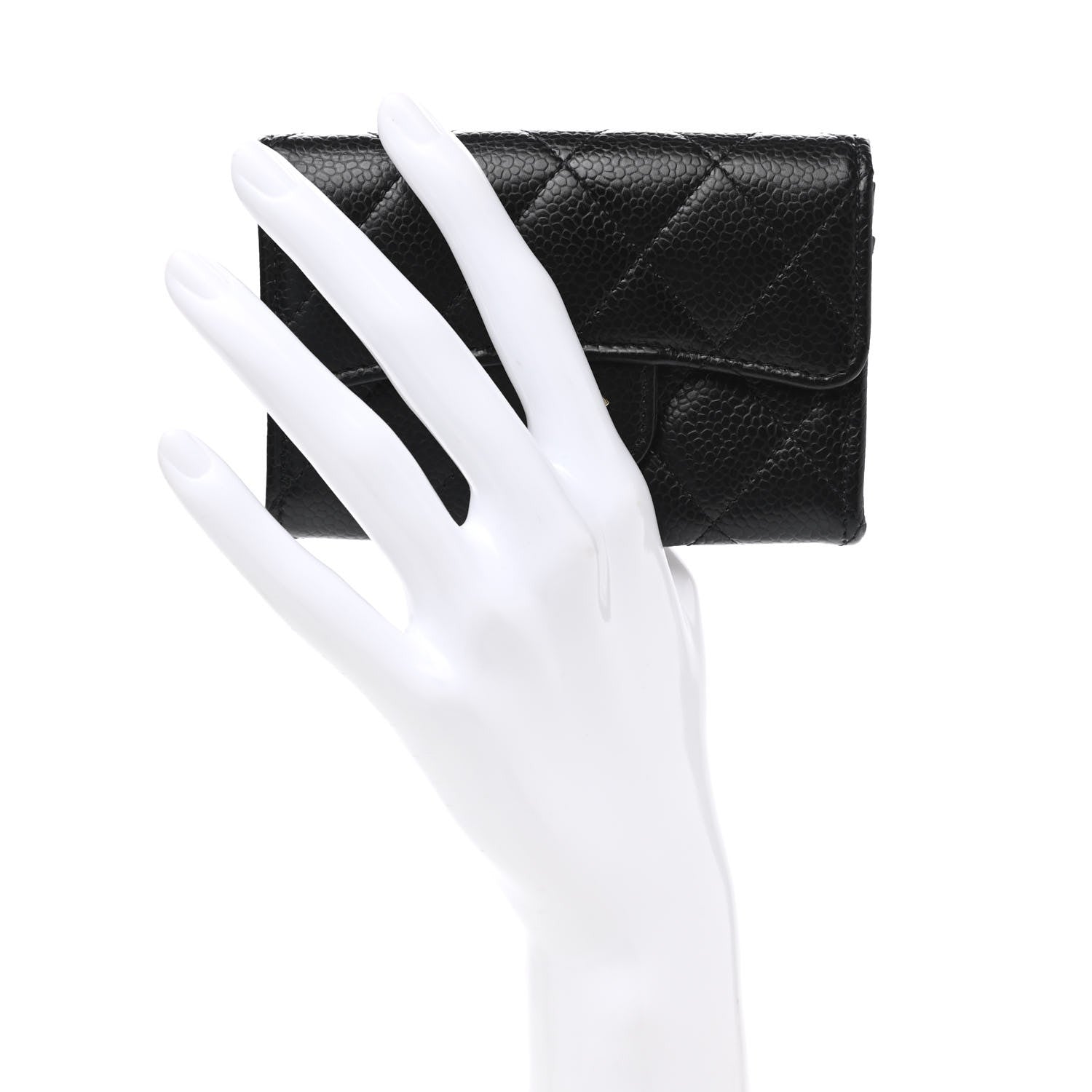 Chanel Caviar Quilted Flap Card Holder Wallet Black 2 of 8