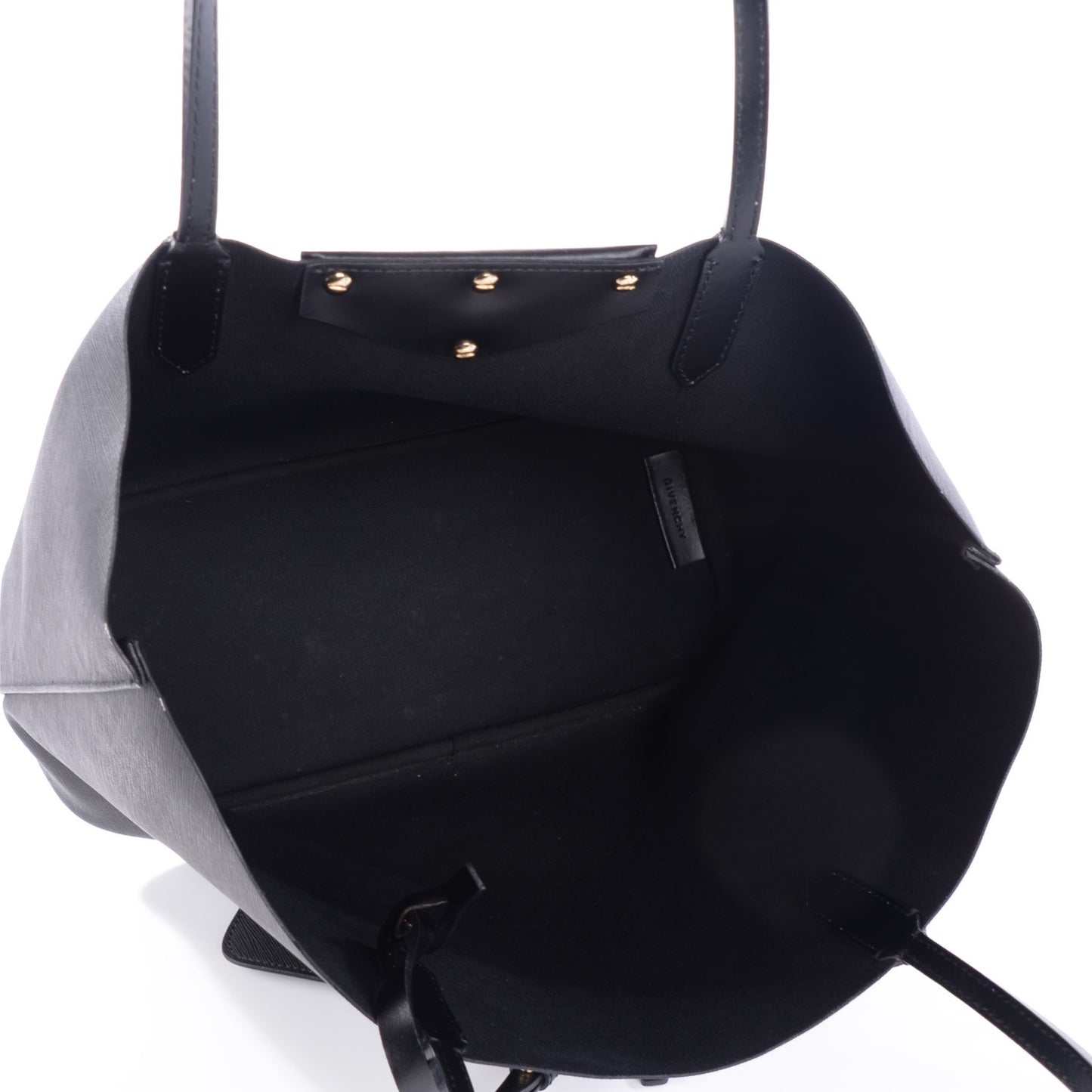 Textured Coated Canvas Rottweiler Print Medium Antigona Tote Black