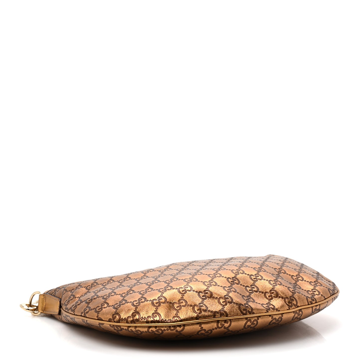 Metallic Guccissima Web Hobo Bronze