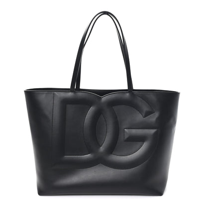 Dolce & Gabbana DOLCE GABBANA Calfskin DG Logo Shopper Tote Black 1 of 11