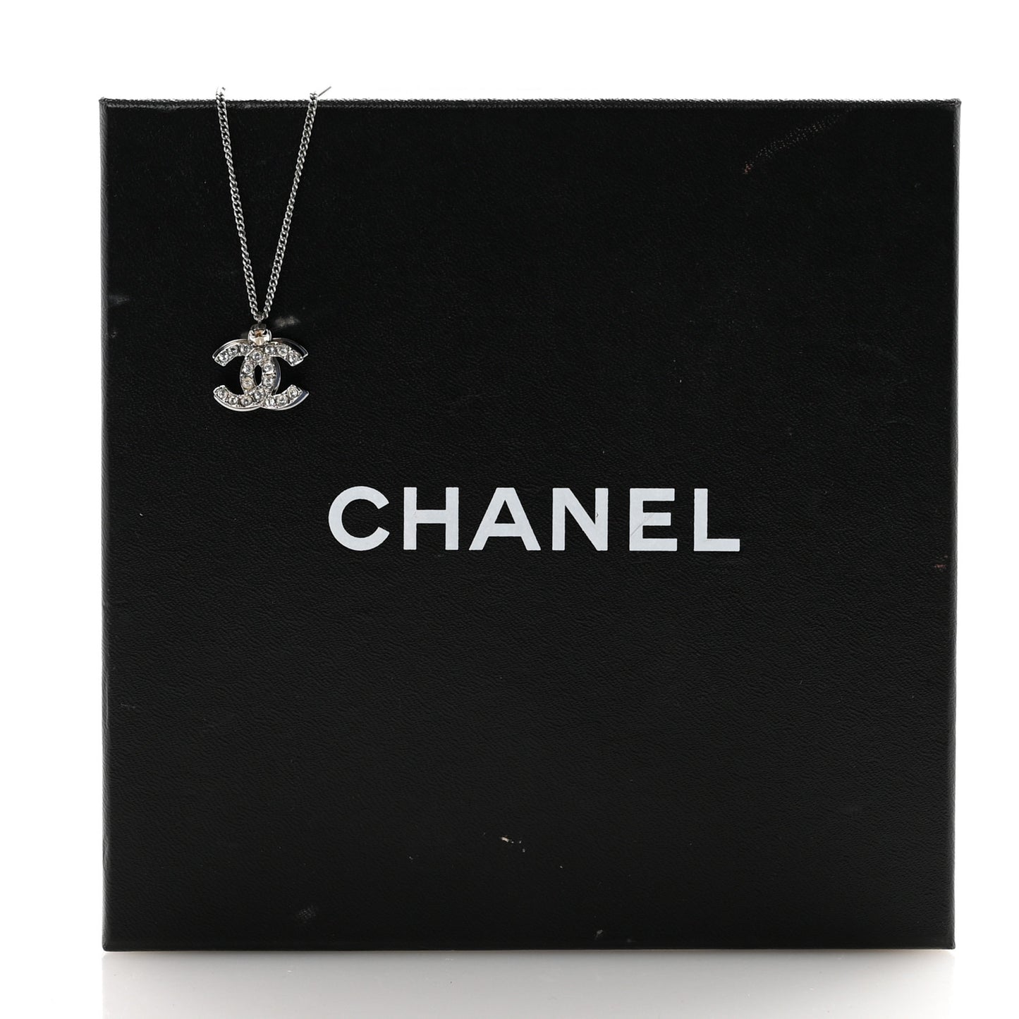 Crystal Double CC Necklace Silver Ruthenium