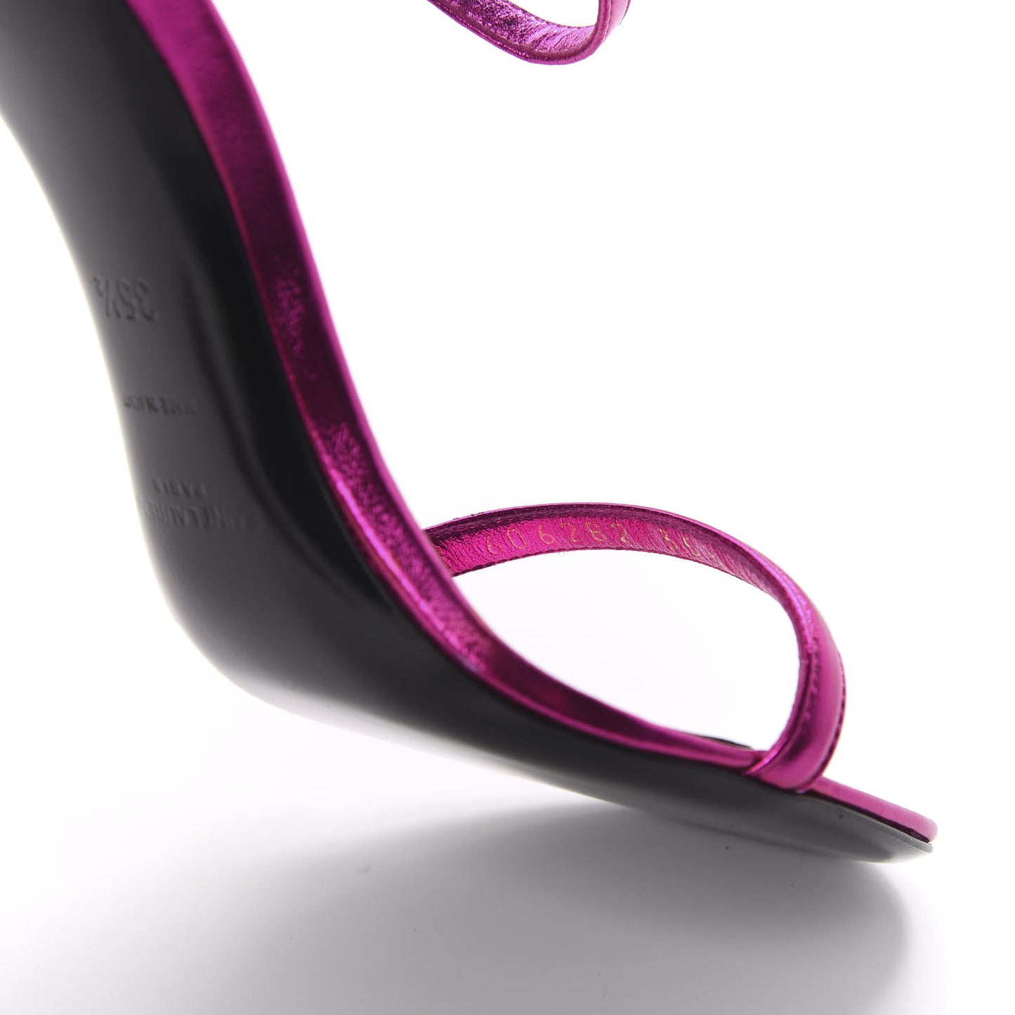 Metallic Lambskin Lexi 90 Ankle Strap Sandals 35.5 Fuchsia