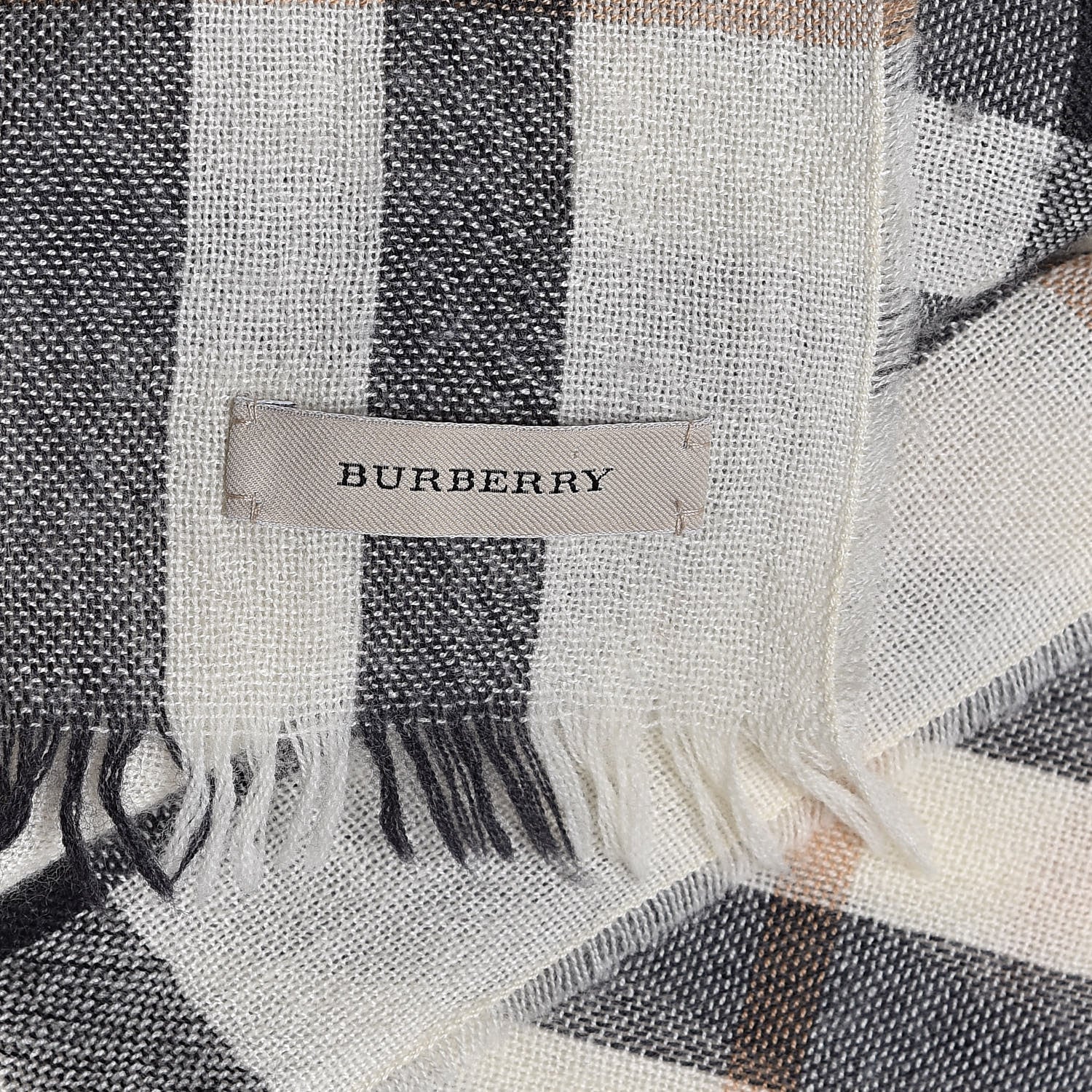 Burberry Wool Silk Gauze Giant Check Lightweight Scarf 6 of 6