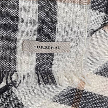 Burberry Wool Silk Gauze Giant Check Lightweight Scarf 6 of 6