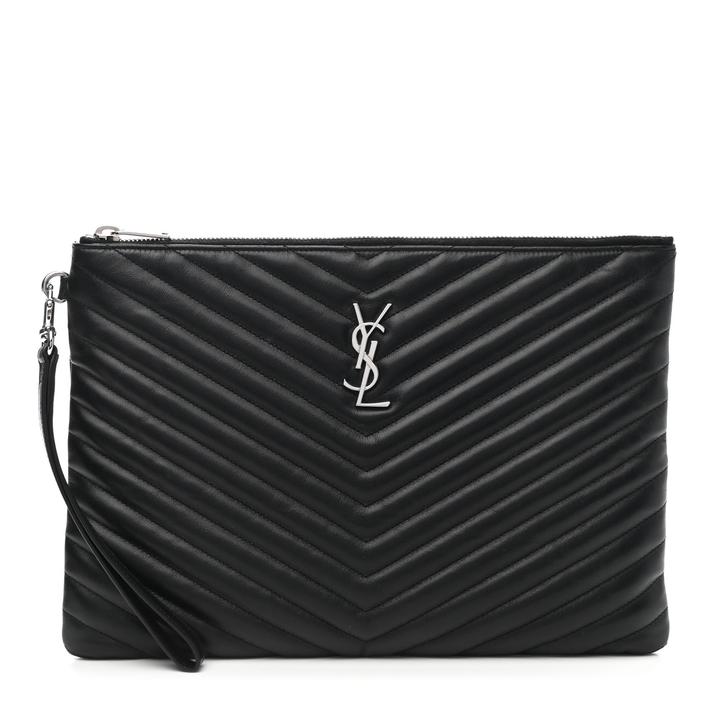 Calfskin Matelasse Monogram Cassandre Tablet Pouch Black