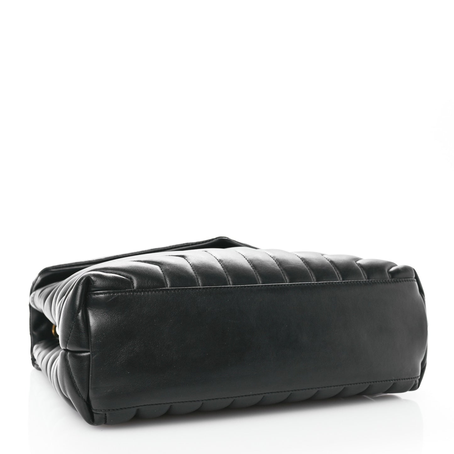 Calfskin Y Quilted Monogram Medium Loulou Chain Satchel Black