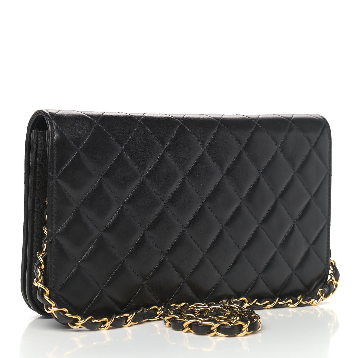 Lambskin Quilted Small Single Flap Black