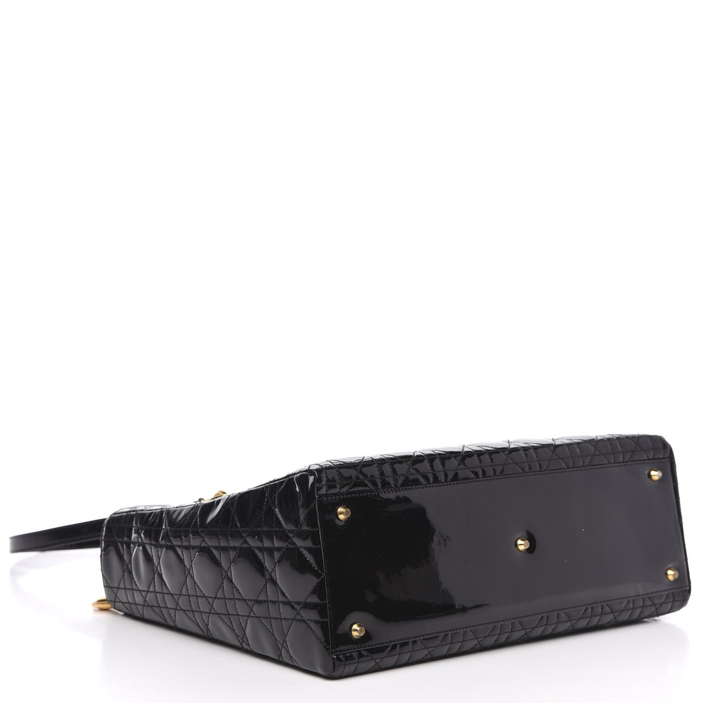 Patent Cannage Large Lady Dior Black