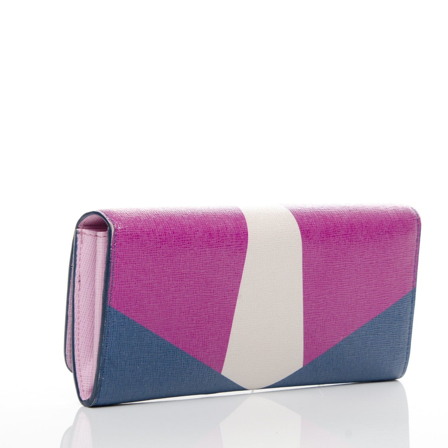 Vitello Elite Crystal Eye Monster Continental Wallet Cobalt Lavender Pink