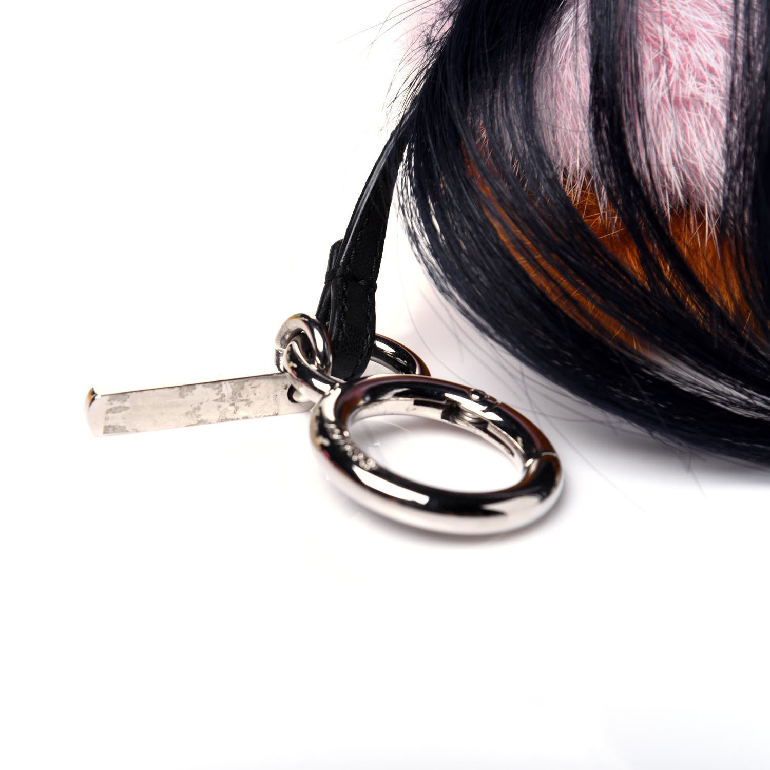 Fendi Mink Goat Fur QuTweet Bag Bug Charm Marshmallow Black 5 of 6