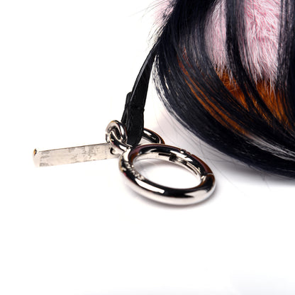 Fendi Mink Goat Fur QuTweet Bag Bug Charm Marshmallow Black 5 of 6