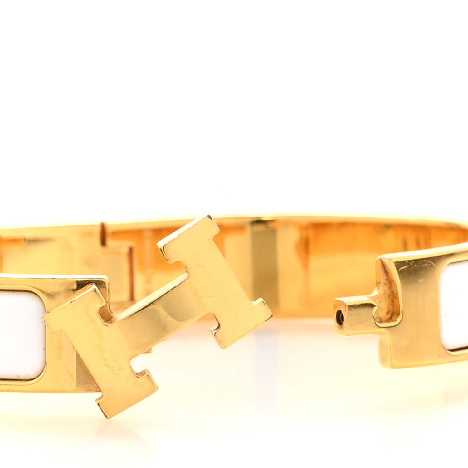Hermes Enamel Narrow Clic Clac H Bracelet GM White 5 of 6