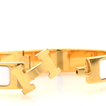 Hermes Enamel Narrow Clic Clac H Bracelet GM White 5 of 6