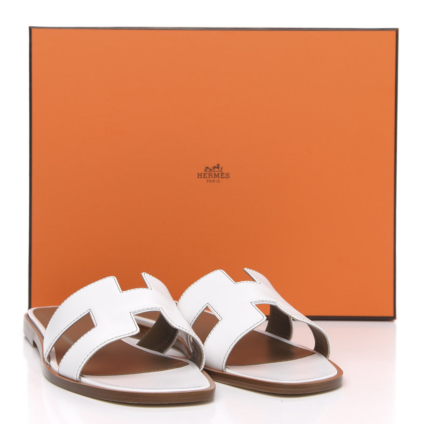 Box Calfskin Oran Sandals 39.5 White