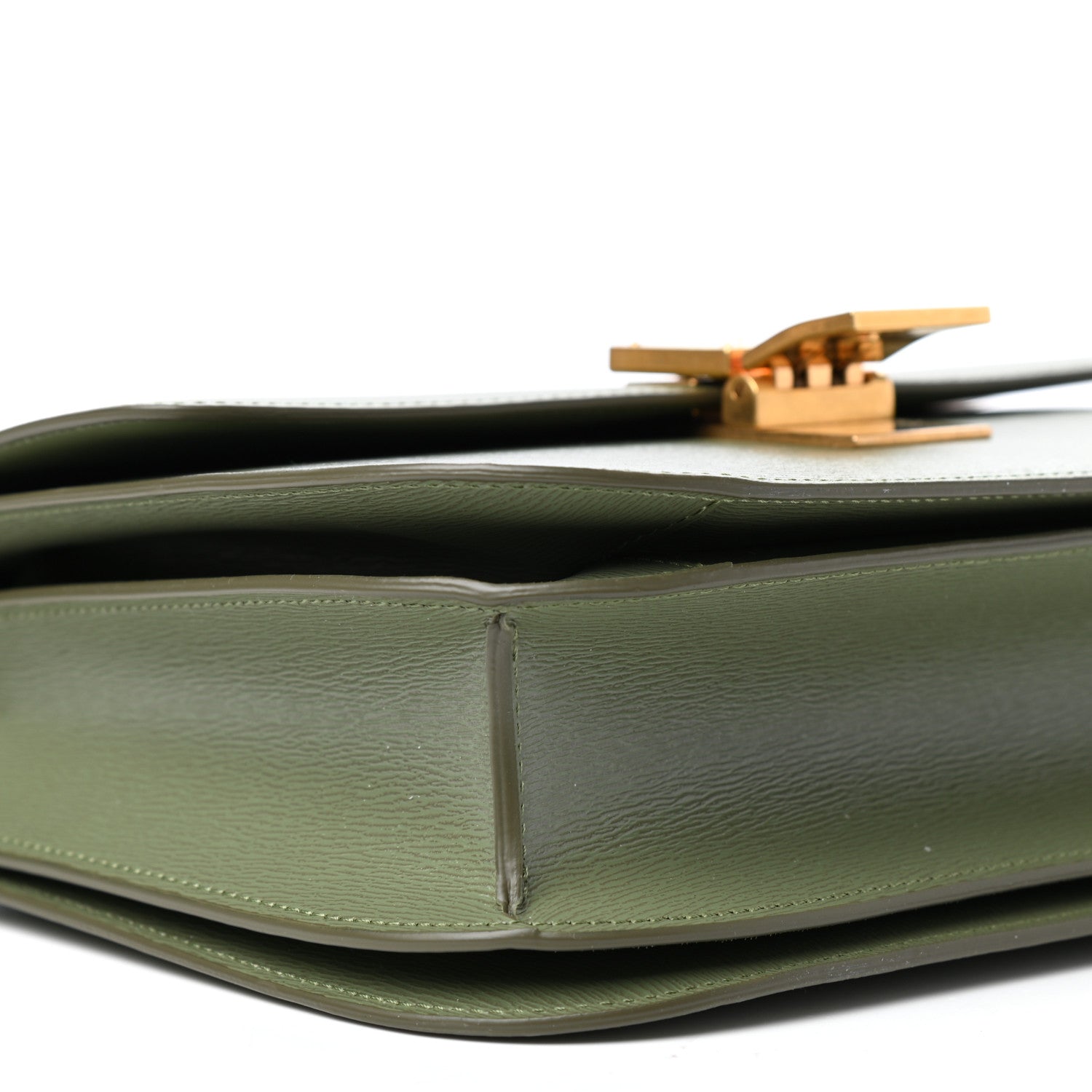 Celine Liege Calfskin Medium Classic Box Flap Bag Army Green 8 of 10