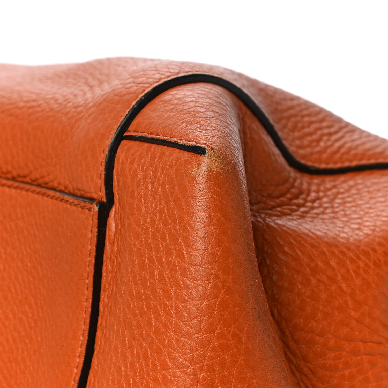 Gucci Pebbled Calfskin Large Lady Tassel Top Handle Bag Orange 13 of 17