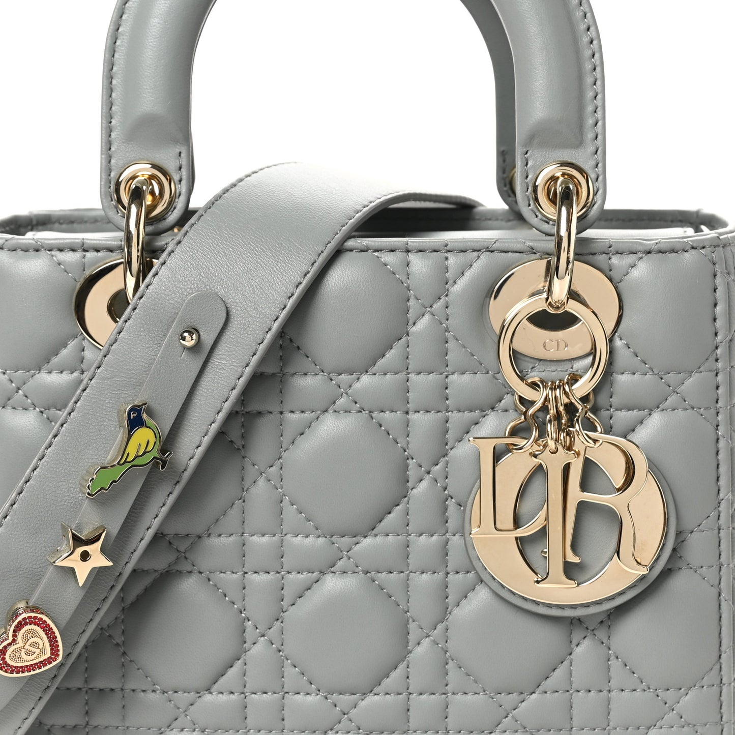 Lambskin Cannage Small My ABCDior Lady Dior Grey