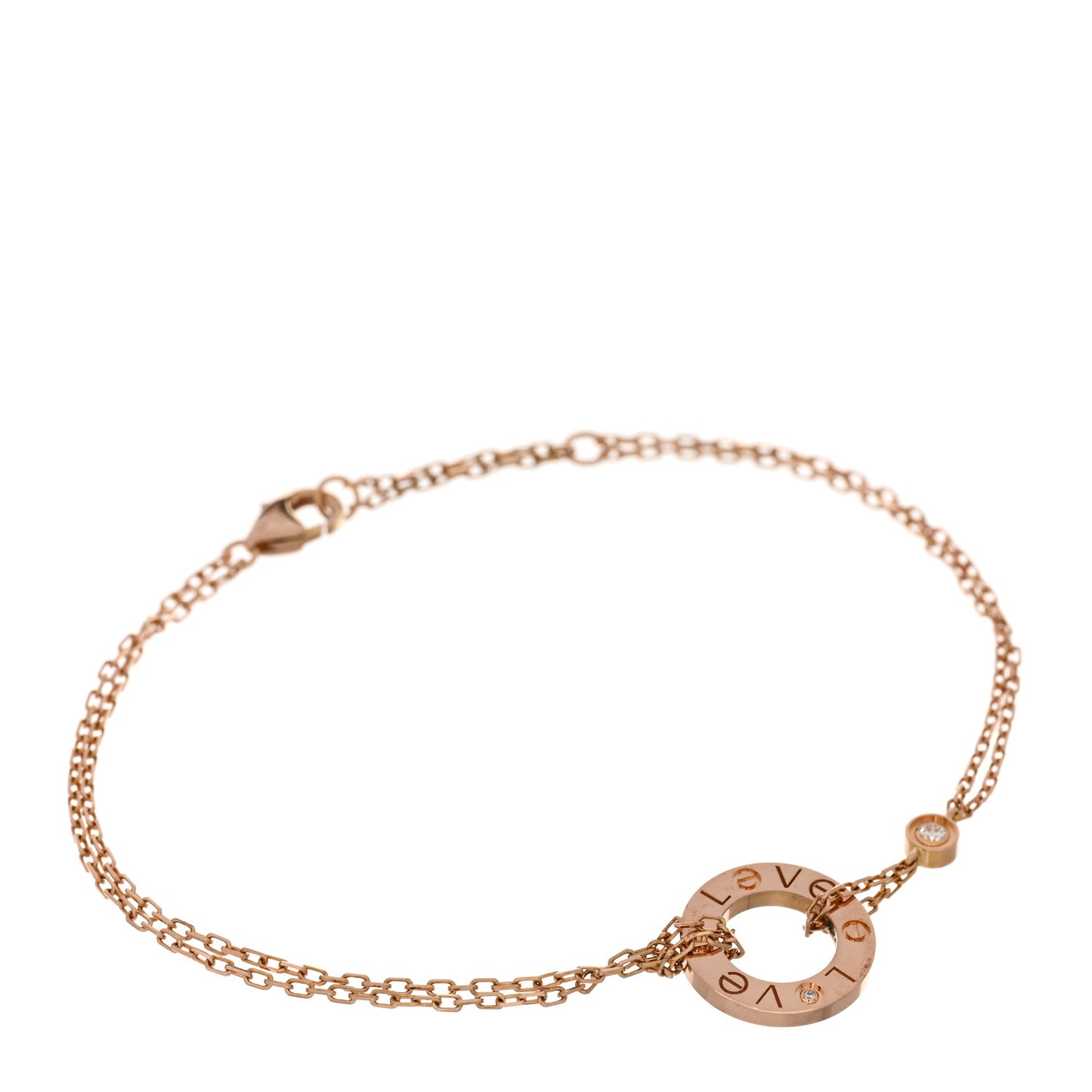 18K Pink Gold Diamond LOVE Bracelet