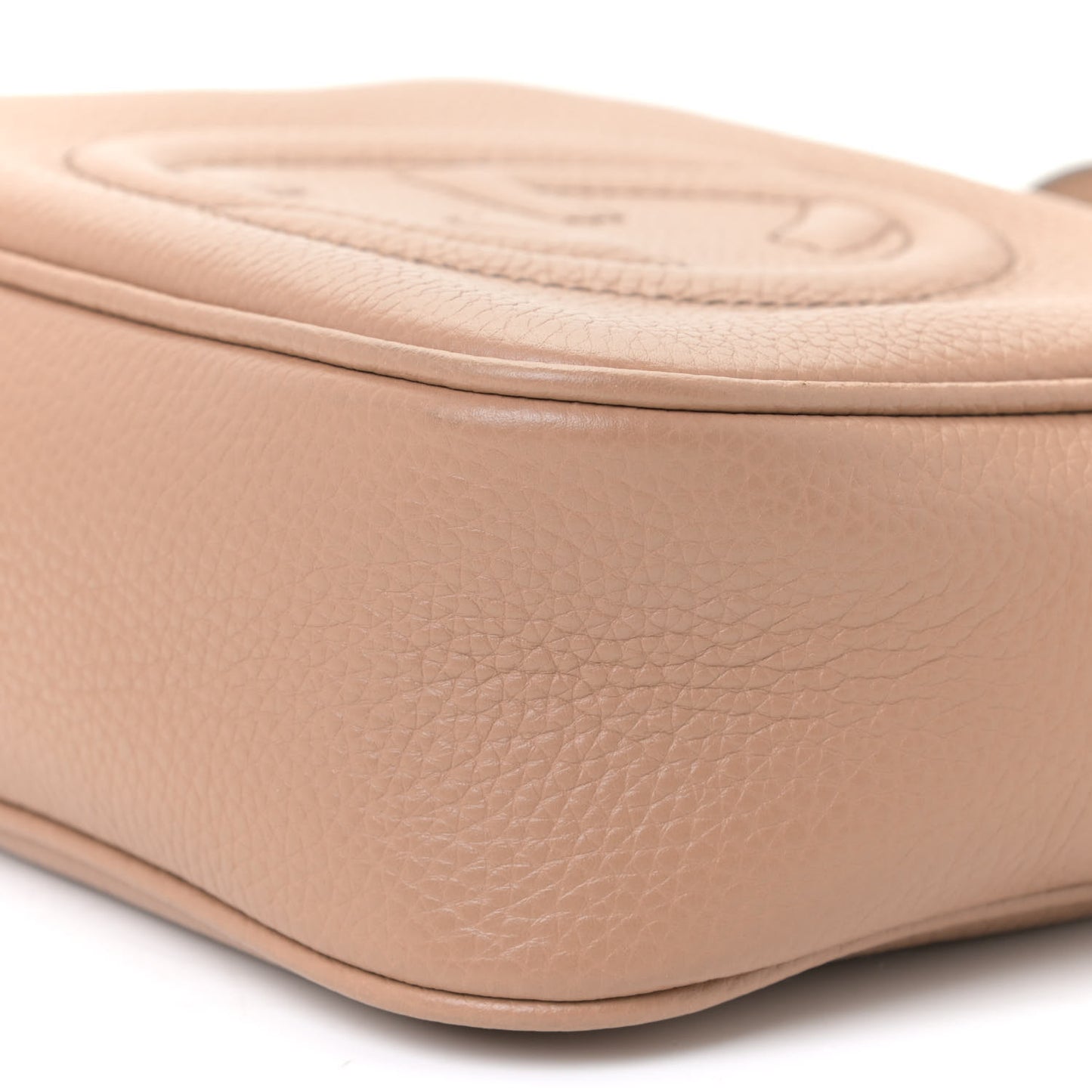 Pebbled Calfskin Small Soho Disco Bag Rose Beige