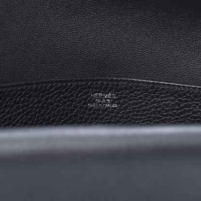 Hermes Taurillon Clemence Halzan 31 GM Black 8 of 13