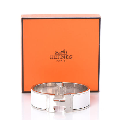 Hermes Enamel Wide Clic Clac H Bracelet GM White 6 of 6