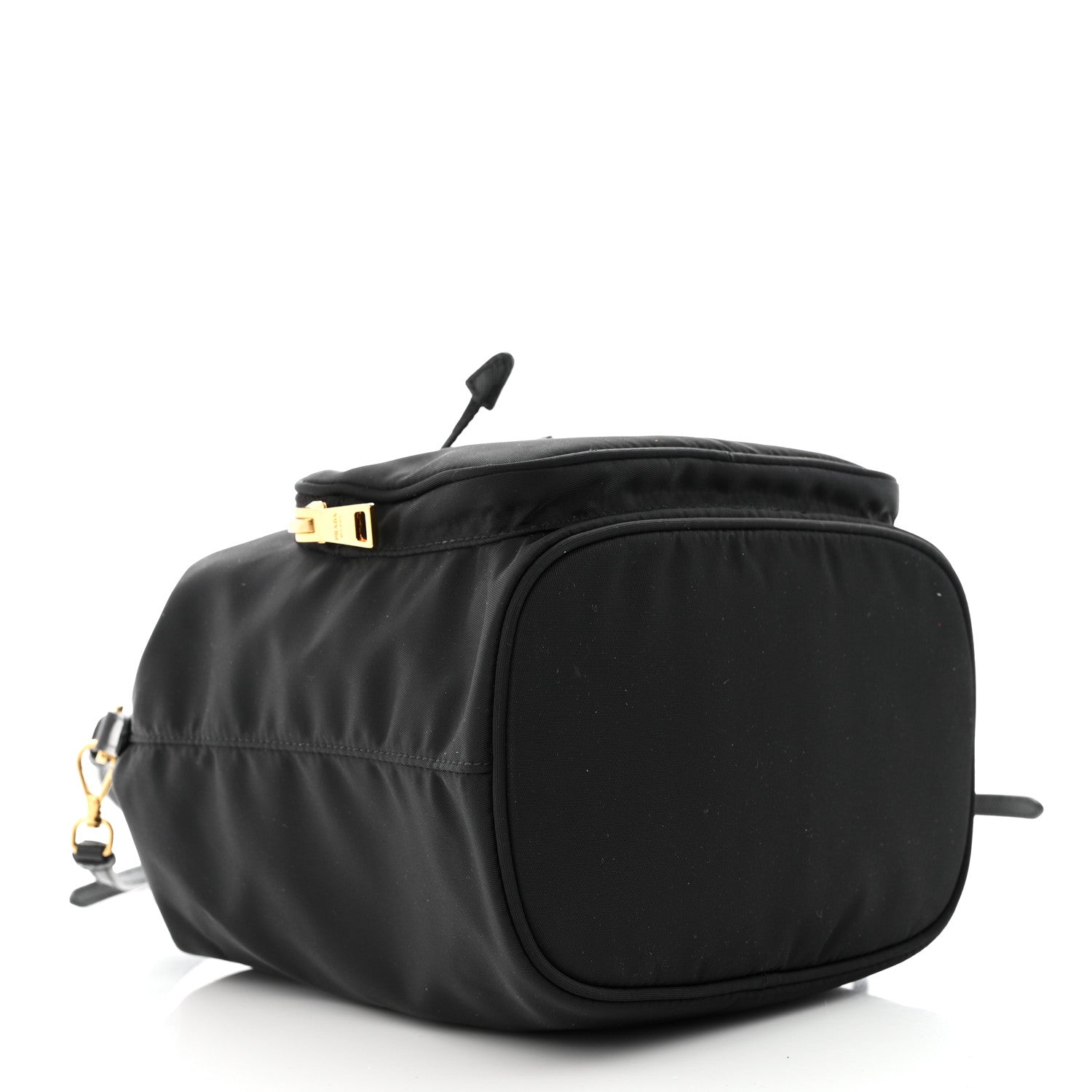 Prada Saffiano Tessuto Nylon Mini Bucket Crossbody Bag Black 4 of 12