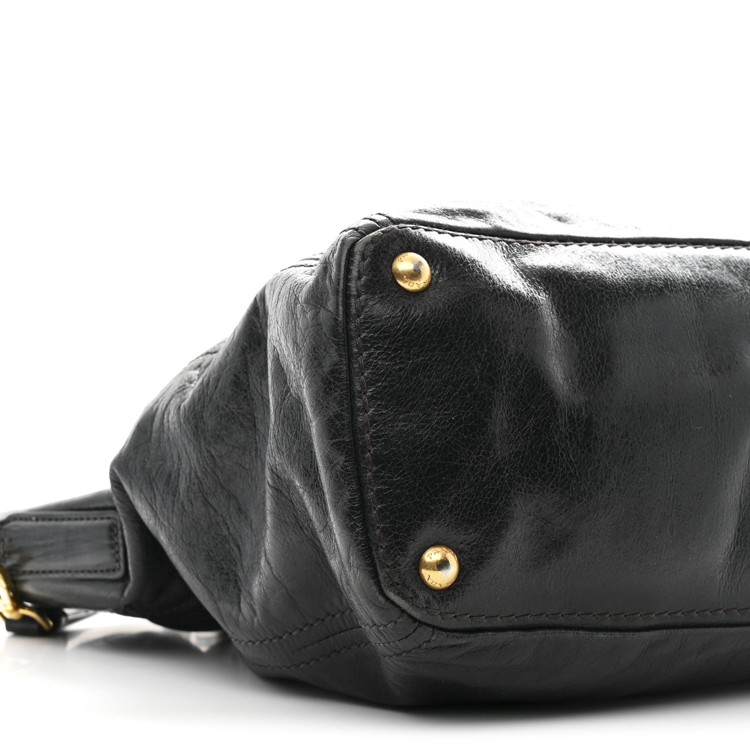 Prada Vitello Shine Shopping Satchel Dark Green 10 of 13