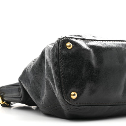 Prada Vitello Shine Shopping Satchel Dark Green 10 of 13