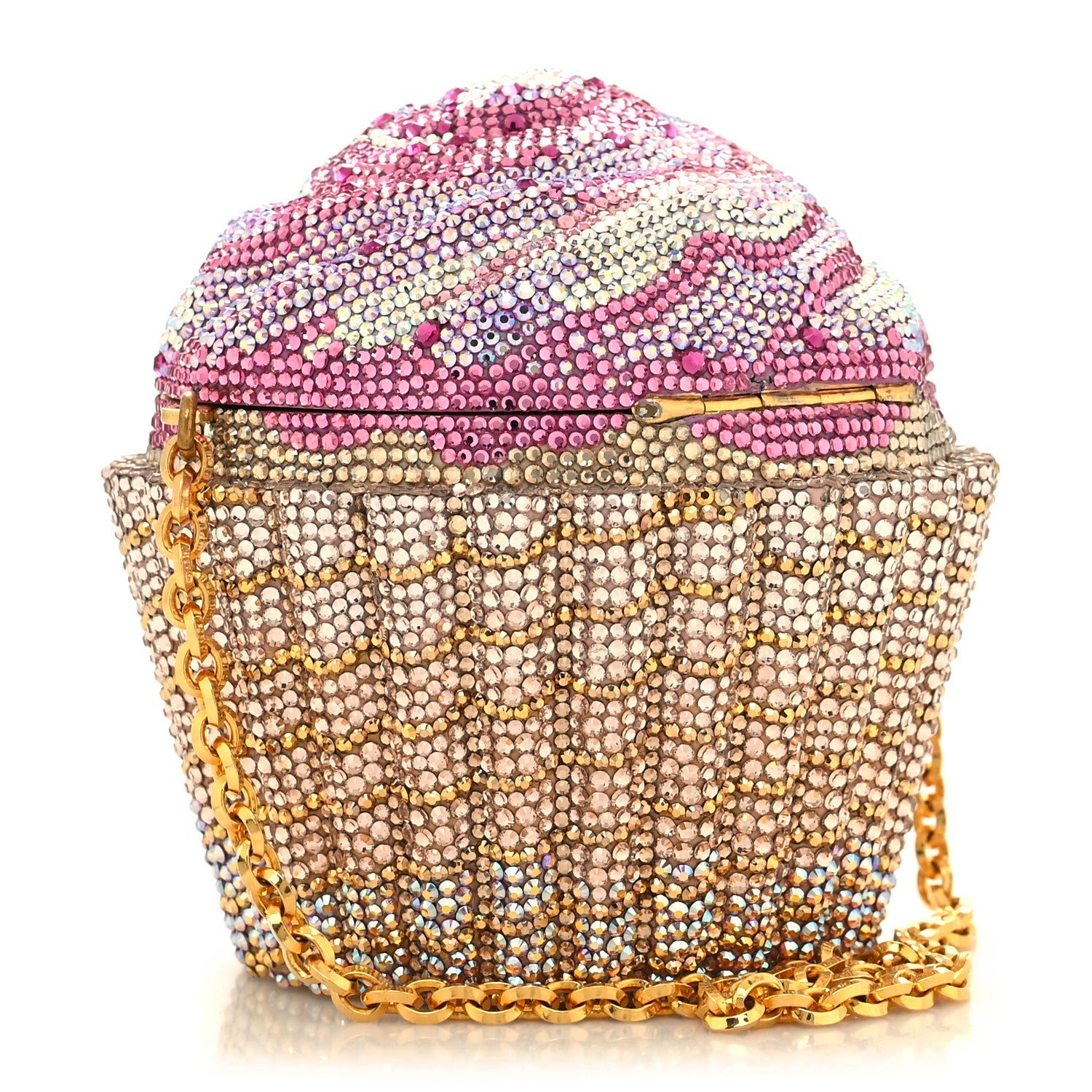 Judith Leiber Crystal Cupcake Minaudiere Clutch Gold Multicolor 3 of 10