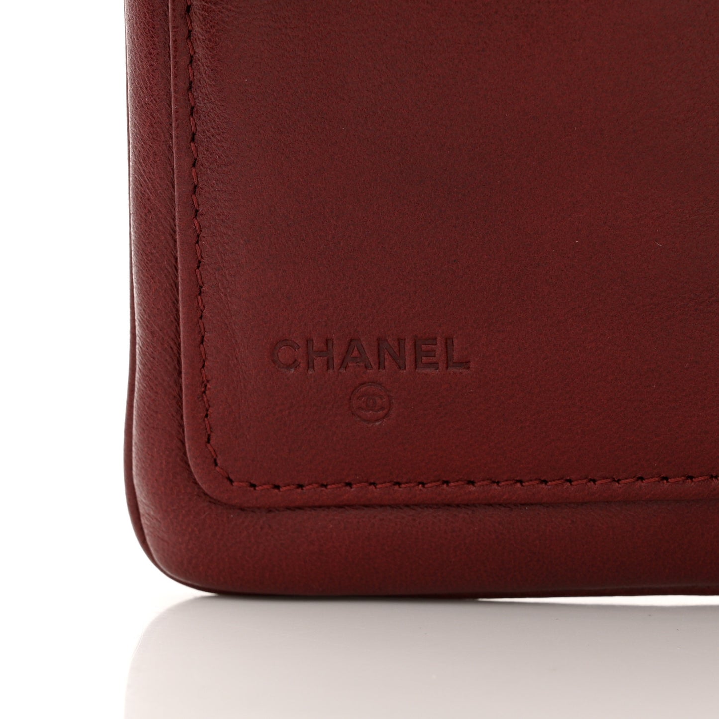 Lambskin Bow French Wallet Red