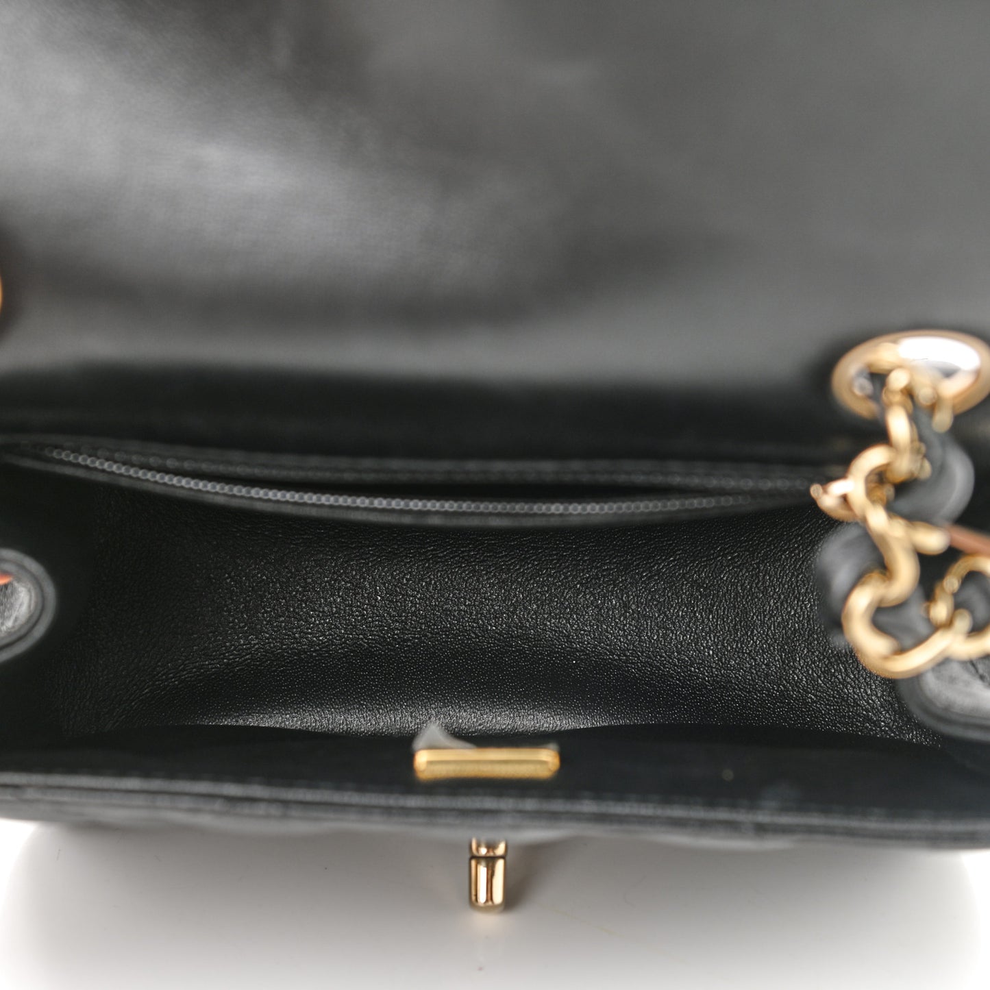 Lambskin Quilted Mini Square Flap Black