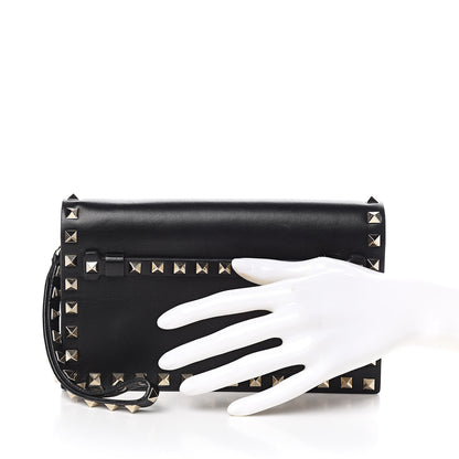 Valentino Garavani Nappa Small Rockstud Wristlet Clutch Black 2 of 7