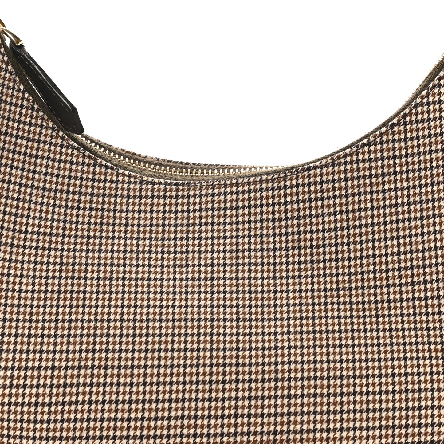 Wool Vitello Grace Small Houndstooth Small Fendigraphy Hobo Bag Beige Ebano
