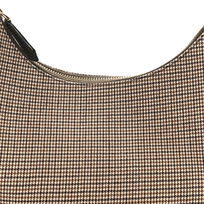 Fendi Wool Vitello Grace Small Houndstooth Small Fendigraphy Hobo Bag Beige Ebano 8 of 10