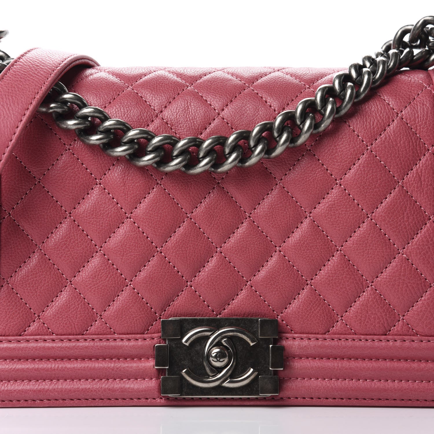 Chanel Calfskin Quilted Medium Boy Flap Pink 10 of 10