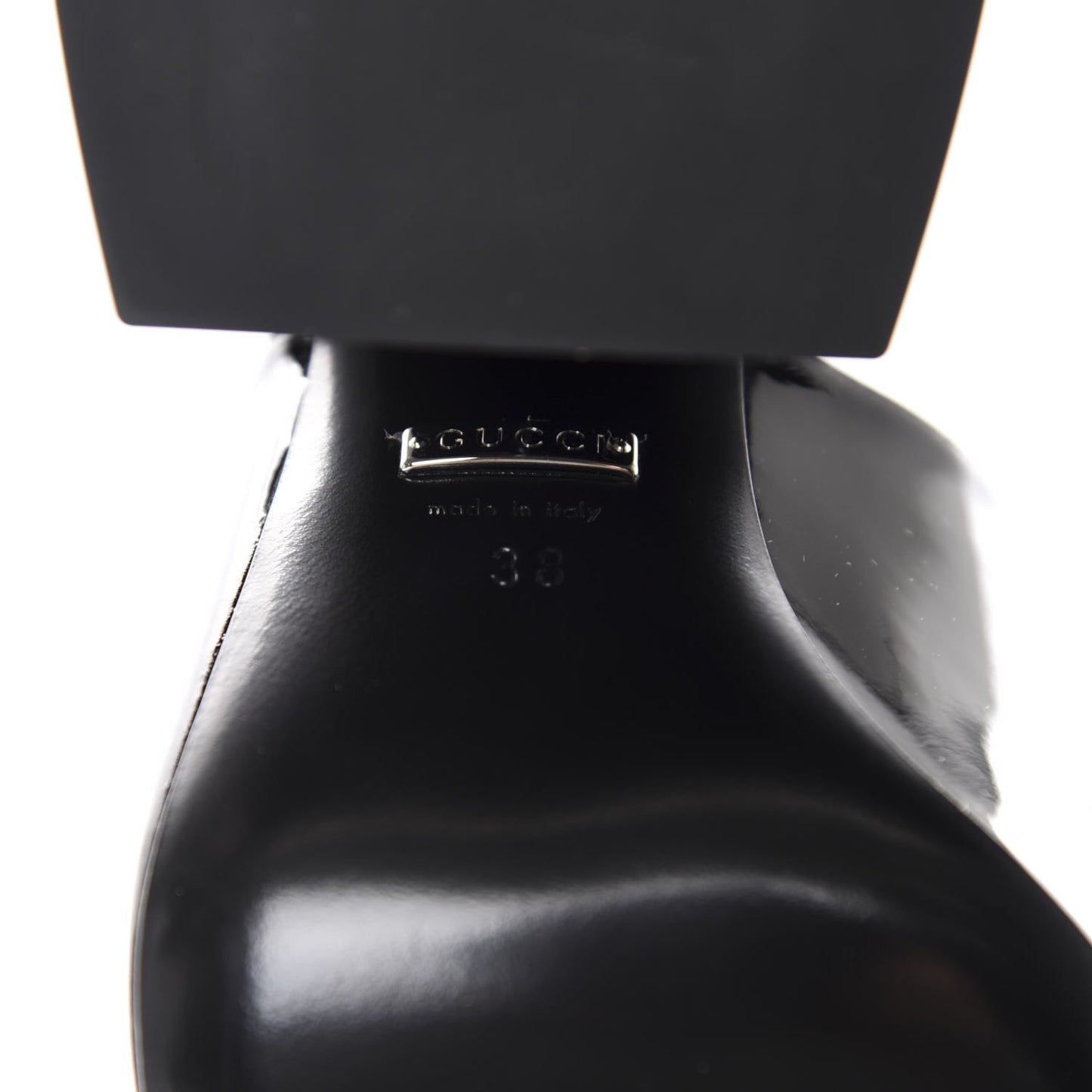 Patent Lexi Horsebit High-Heel Slide Sandals 38 Black