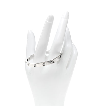 Cartier 18K White Gold 10 Diamond LOVE Bracelet 16 2 of 7