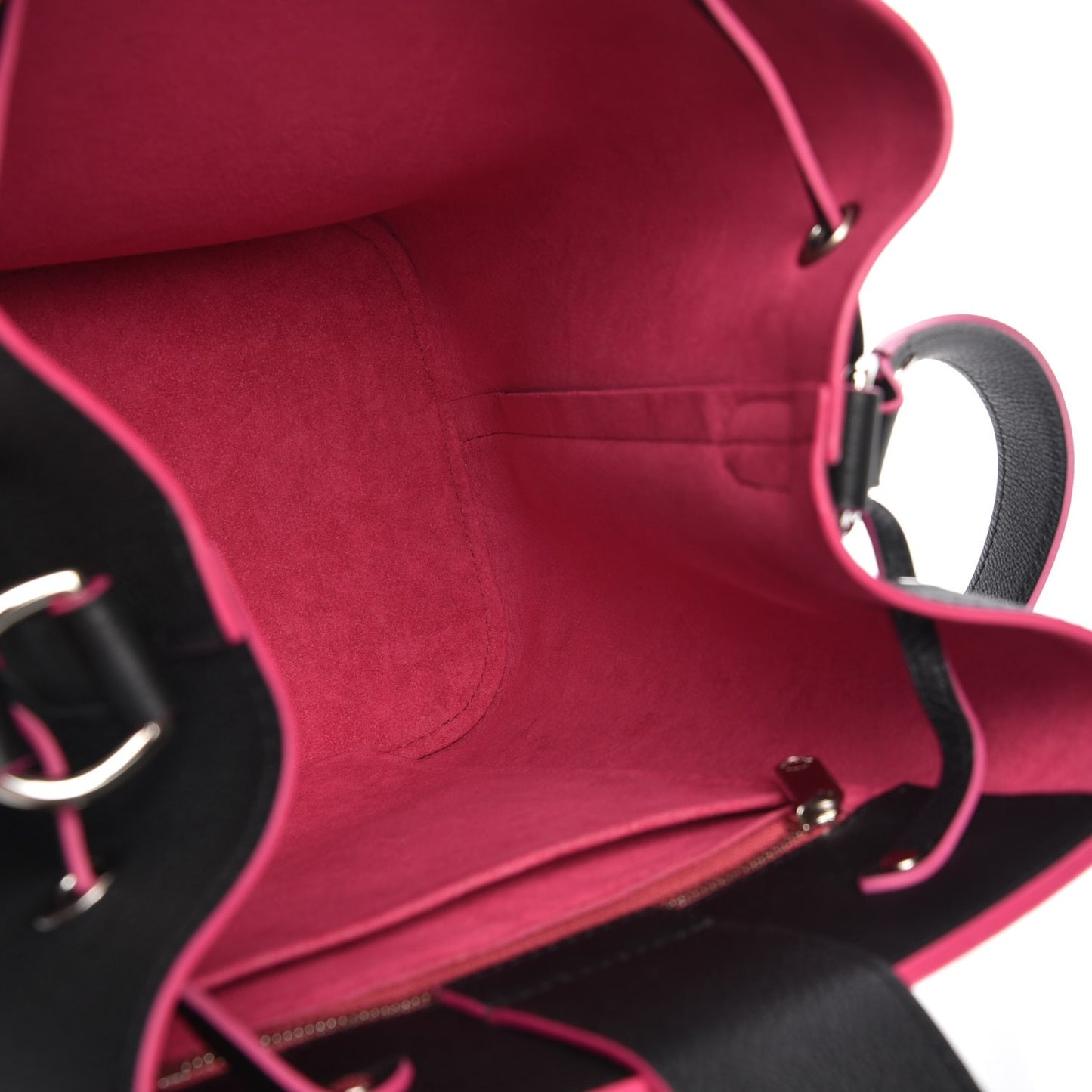 Calfskin Lockme Bucket Black