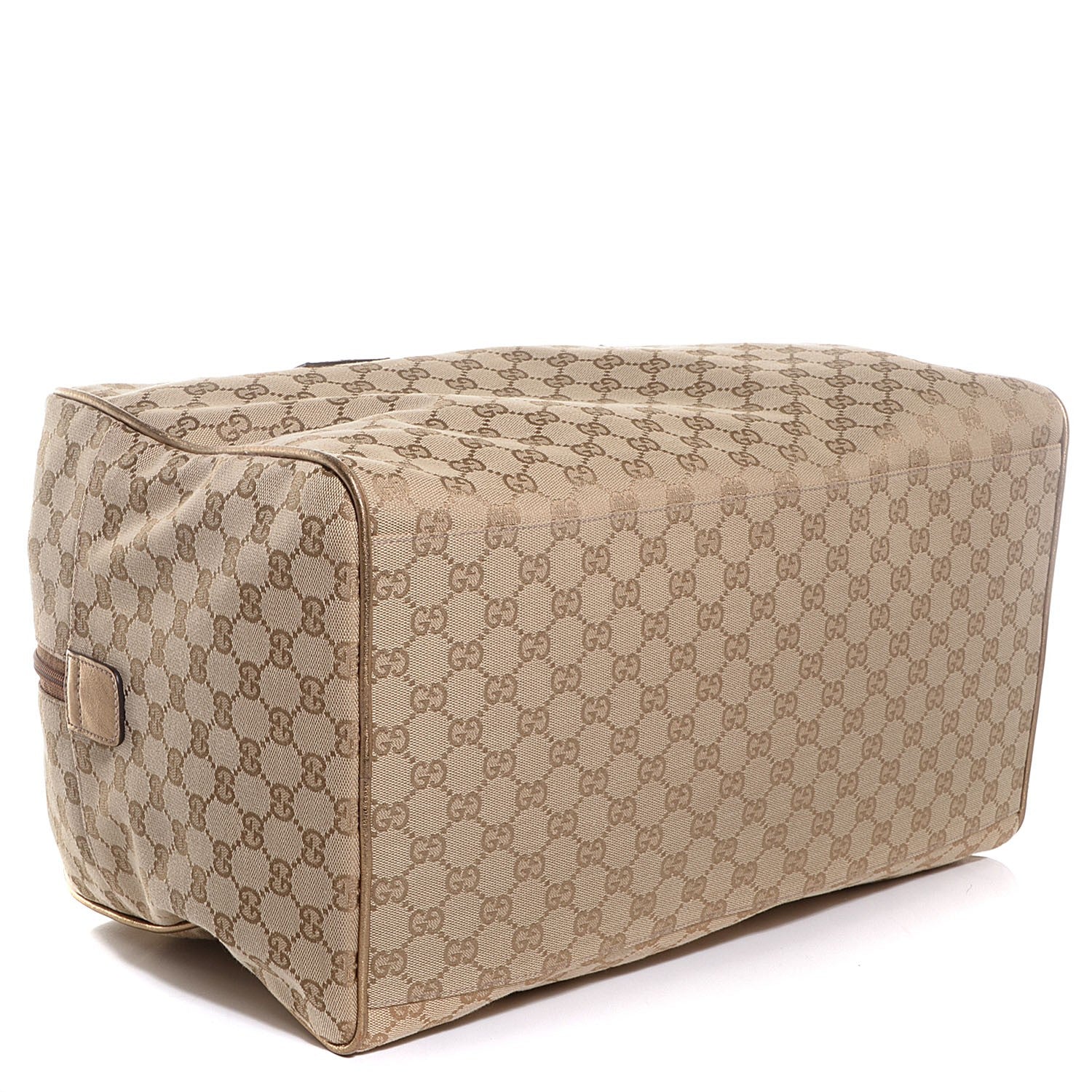 Gucci GG Monogram Web Medium Collapsible Carry On Duffle Beige Gold 4 of 8